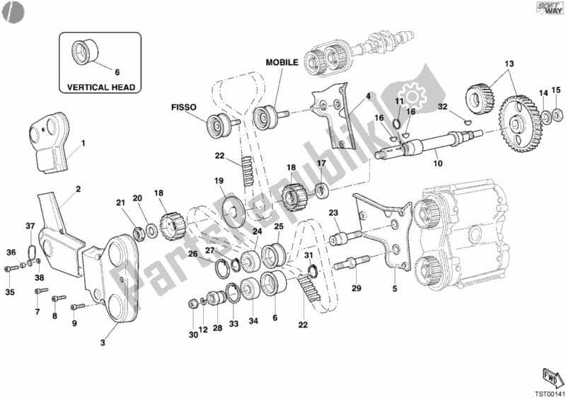 Toutes les pièces pour le Courroie De Distribution du Ducati Monster S4R USA 996 2005